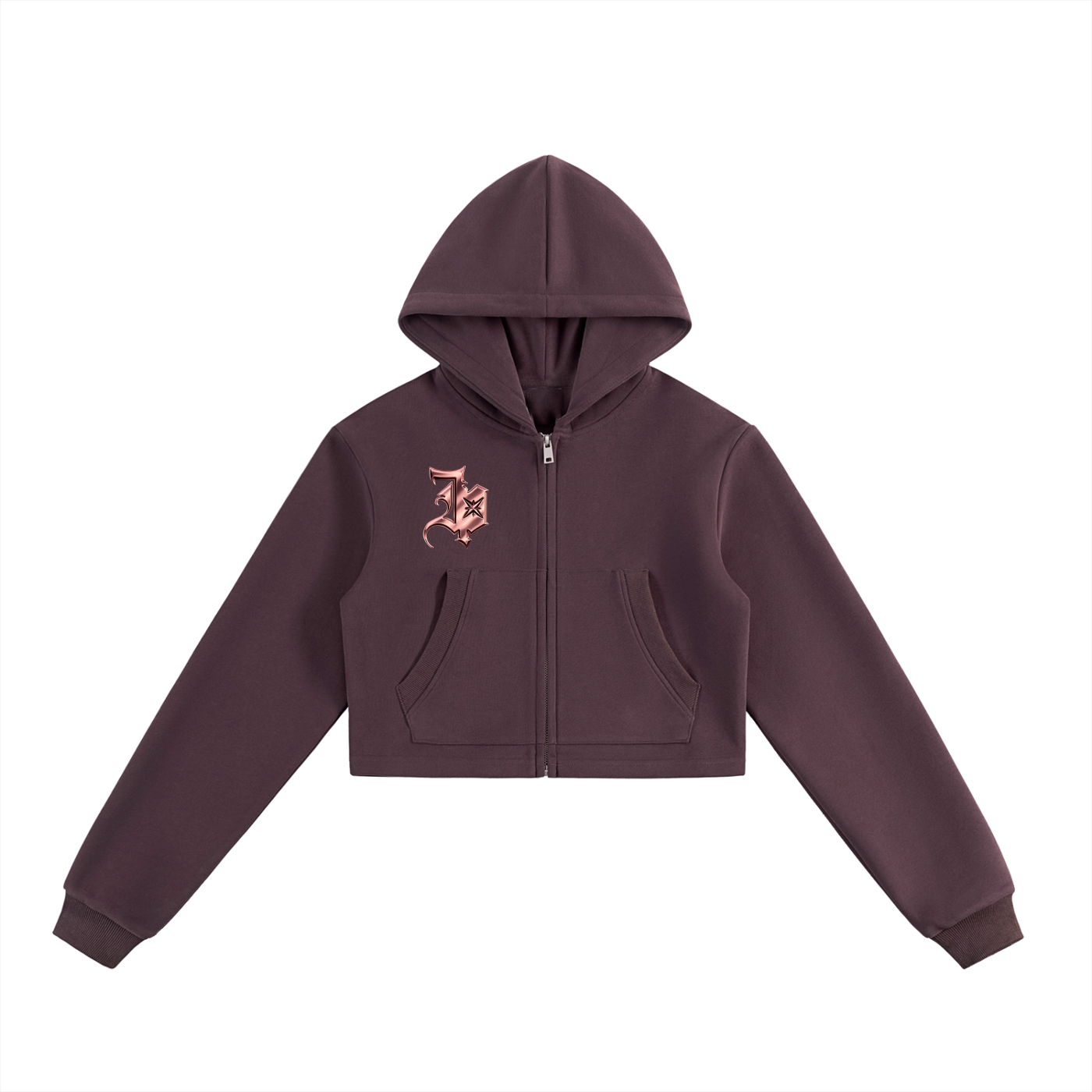 Essential Cropped “Rosemary” Zip-Up Hoodie