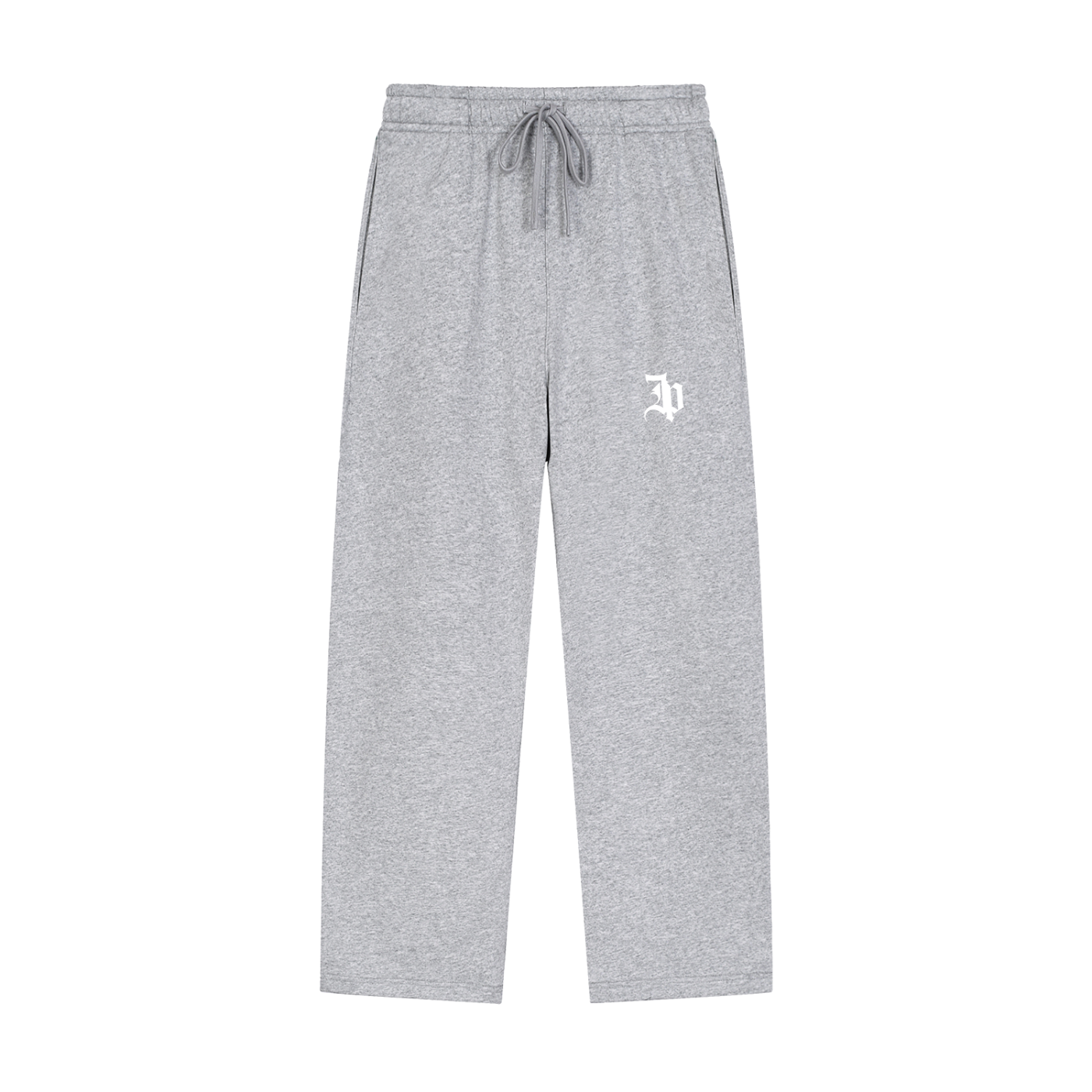 Flower Grey Straight-Leg Sweatpants