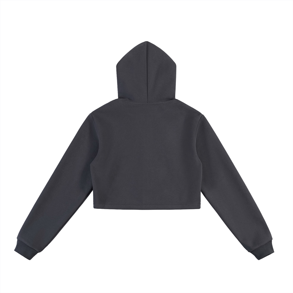 Essential Cropped (Ivory) Zip-Up Hoodie