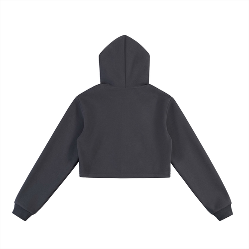 Essential Cropped (Ivory) Zip-Up Hoodie