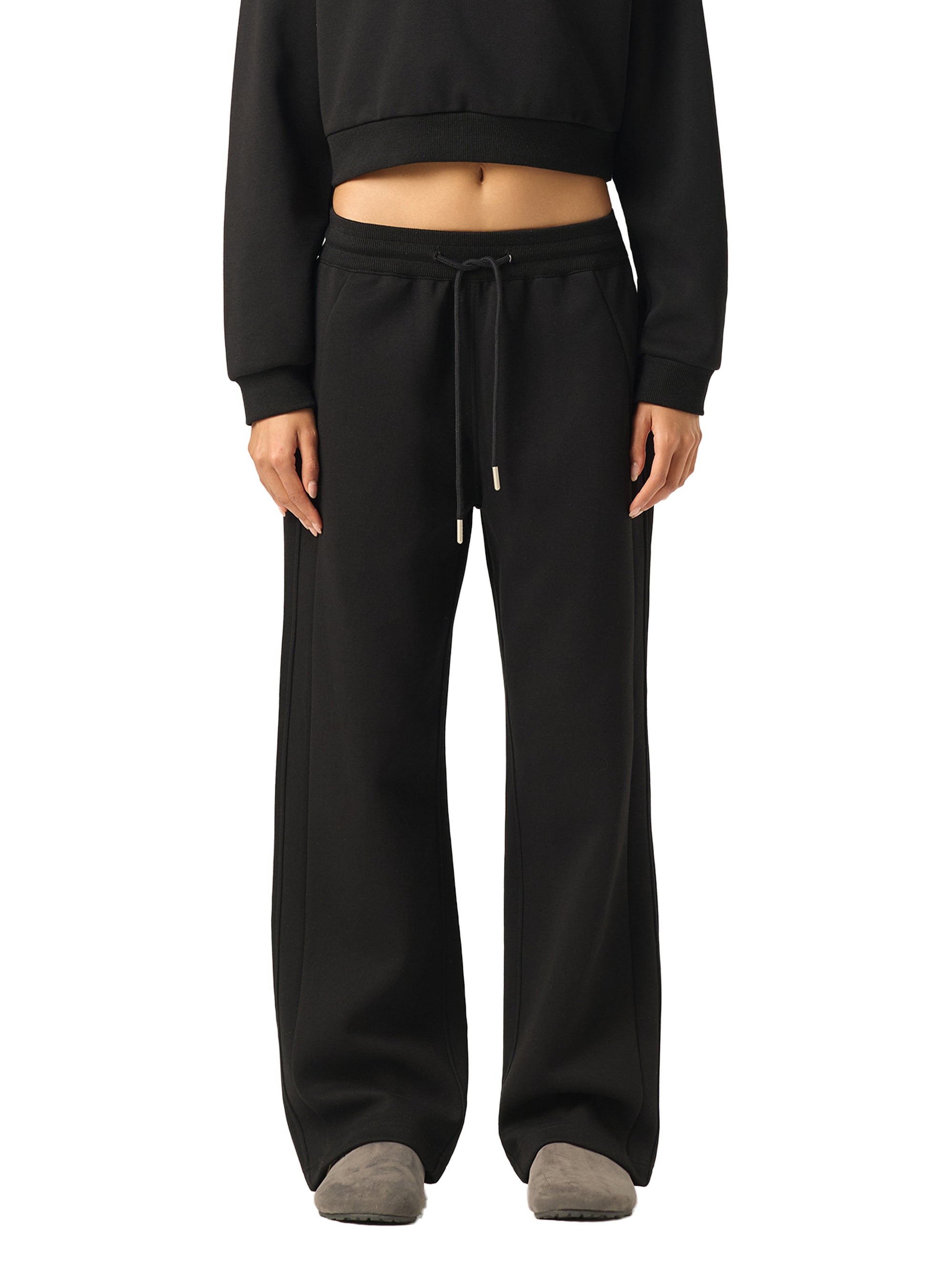 Essential Drawstring (Ivory) Straight-Leg Sweatpants