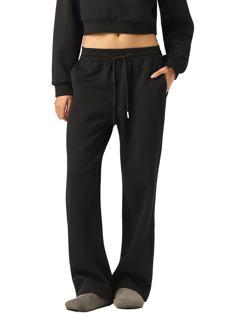 Essential Drawstring (Rosemary) Straight-Leg Sweatpants