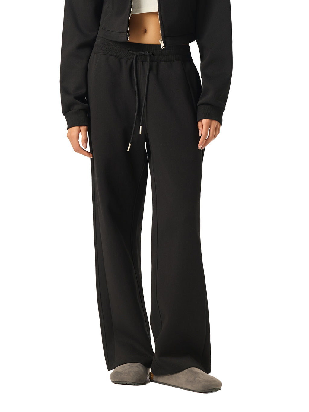 Essential Drawstring (Ivory) Straight-Leg Sweatpants